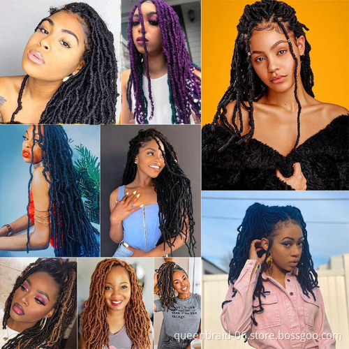 Wavy Faux Locs Crochet Hair For Black Women 21 Strands Crochet Hair Extensions 18 Inches Soft Nu locs Hair Products